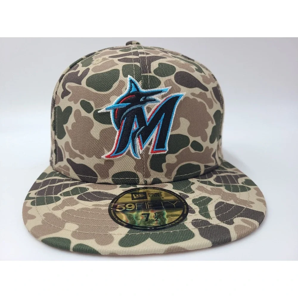 Miami Marlins 2003 World Series Patch Camo New Era‎ 59Fifty Fitted 7 1/2 Hat Cap